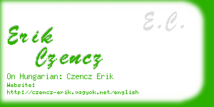 erik czencz business card